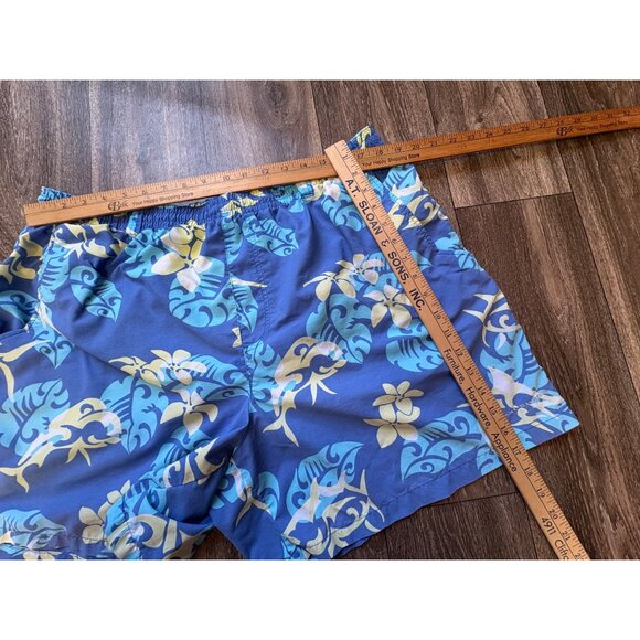 COLUMBIA MENS PLUSSIZE XXL 6L SWIM TRUNK FLORAL SHORT HAWAIIAN ADJUSTABLE POCKET - Picture 7 of 9